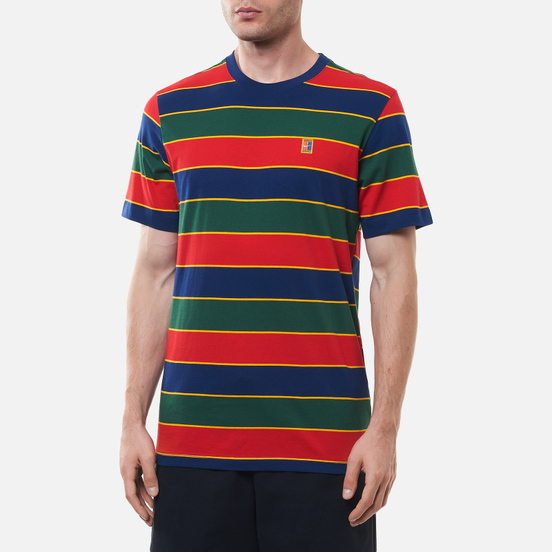 Мужская футболка Nike Court Embroidered Stripes Binary Blue