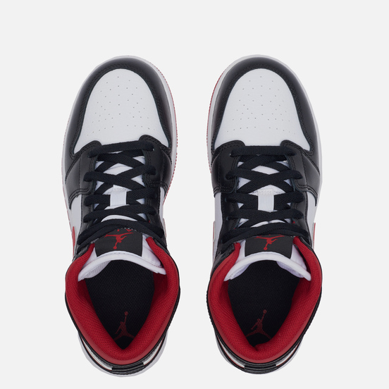 Подростковые кроссовки Jordan Air Jordan 1 Mid GS White/Gym Red/Black