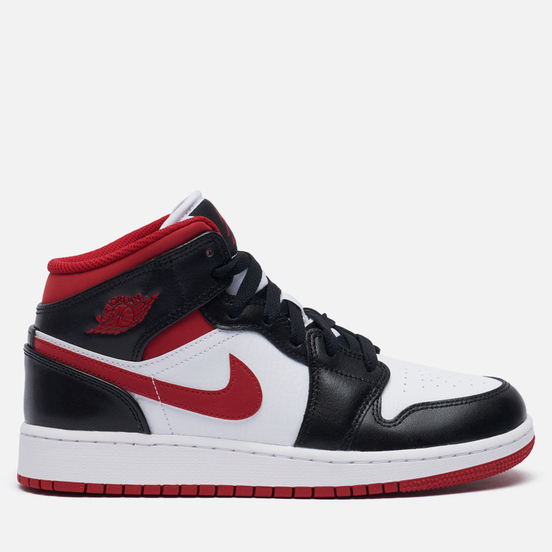 Подростковые кроссовки Jordan Air Jordan 1 Mid GS White/Gym Red/Black