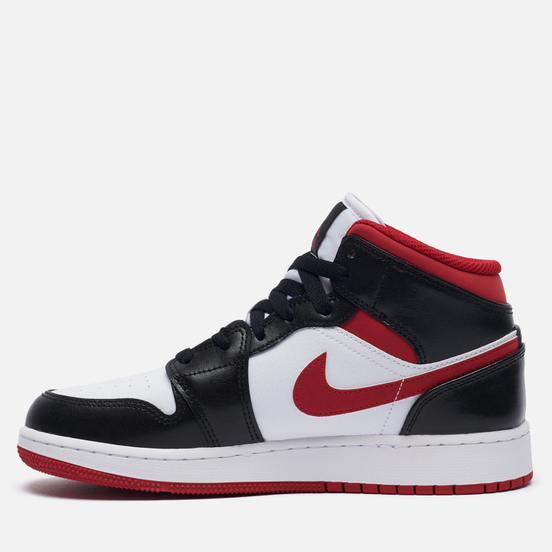 Подростковые кроссовки Jordan Air Jordan 1 Mid GS White/Gym Red/Black