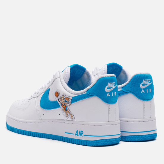 Мужские кроссовки Nike x Space Jam Air Force 1 07 Hare White/Light Blue Fury/White
