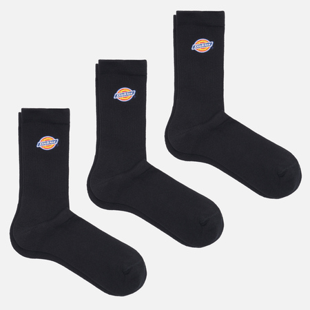 Комплект носков Dickies 3-Pack Valley Grove, цвет чёрный, размер 39-42 EU
