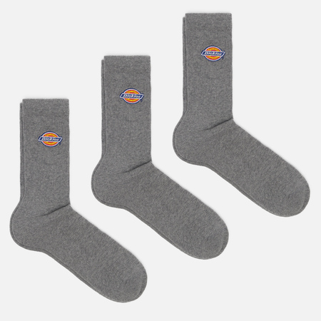 Комплект носков Dickies 3-Pack Valley Grove, цвет серый, размер 43-46 EU