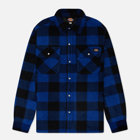фото Мужская рубашка dickies portland shacket, цвет синий, размер s