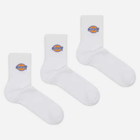 Комплект носков Dickies 3-Pack Valley Grove Mid, цвет белый, размер 35-38 EU