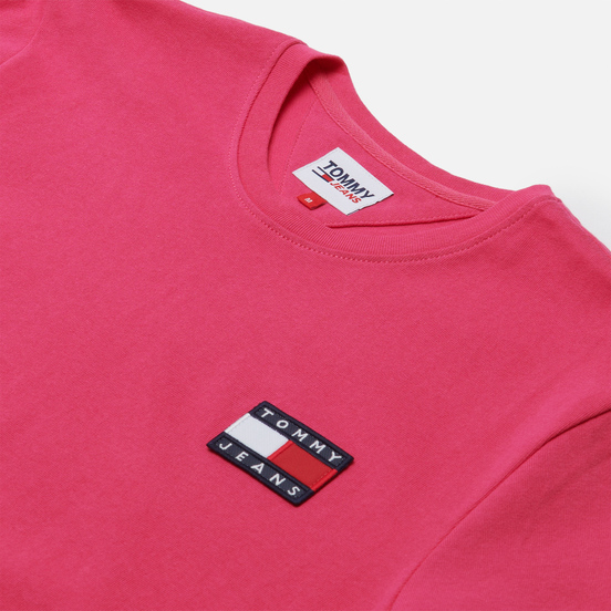 Мужская футболка Tommy Jeans Tommy Badge Regular Fit Bright Cerise Pink