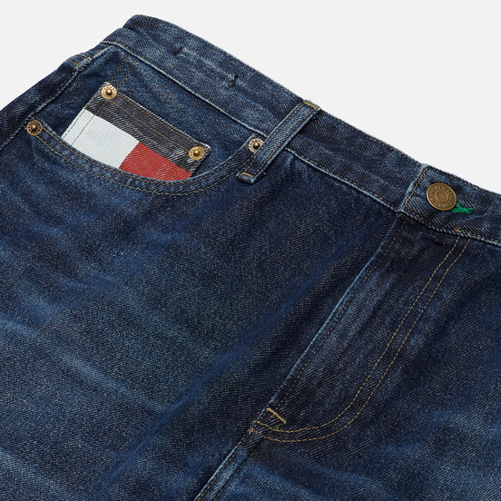 Мужские джинсы Tommy Jeans Dad Straight Fit Recycled Cotton Save Pfm Dark Blue Rigid