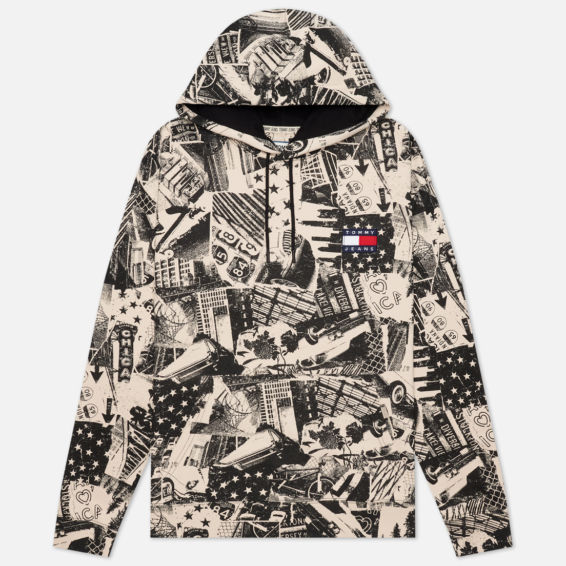 Tommy Jeans Мужская толстовка All Over Print Badge Hoodie