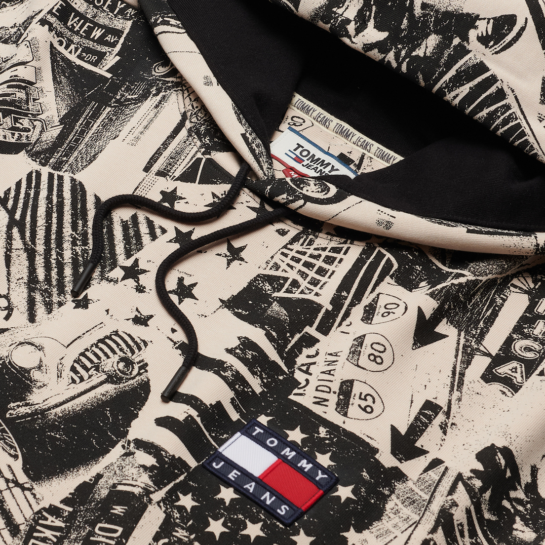 Tommy Jeans Мужская толстовка All Over Print Badge Hoodie