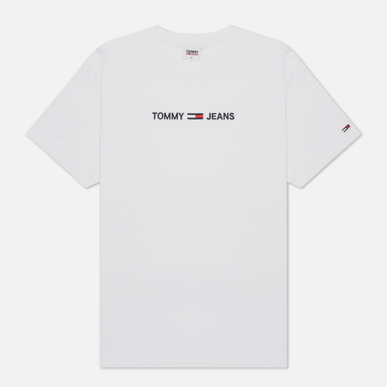 Мужская футболка Tommy Jeans Straight Logo Regular Fit White