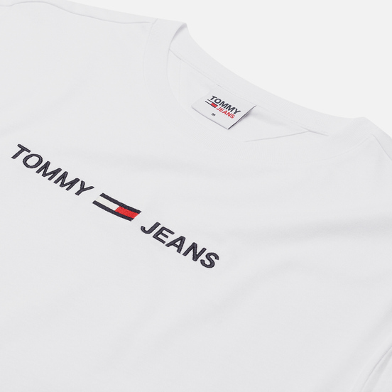 Мужская футболка Tommy Jeans Straight Logo Regular Fit White