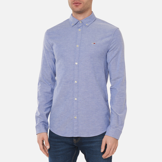 Мужская рубашка Tommy Jeans Stretch Oxford Slim Fit Court Blue