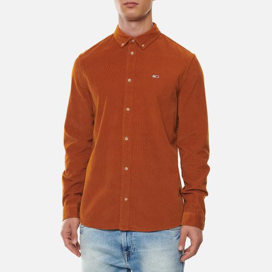 Мужская рубашка Tommy Jeans Corduroy Regular Fit Burned Caramel