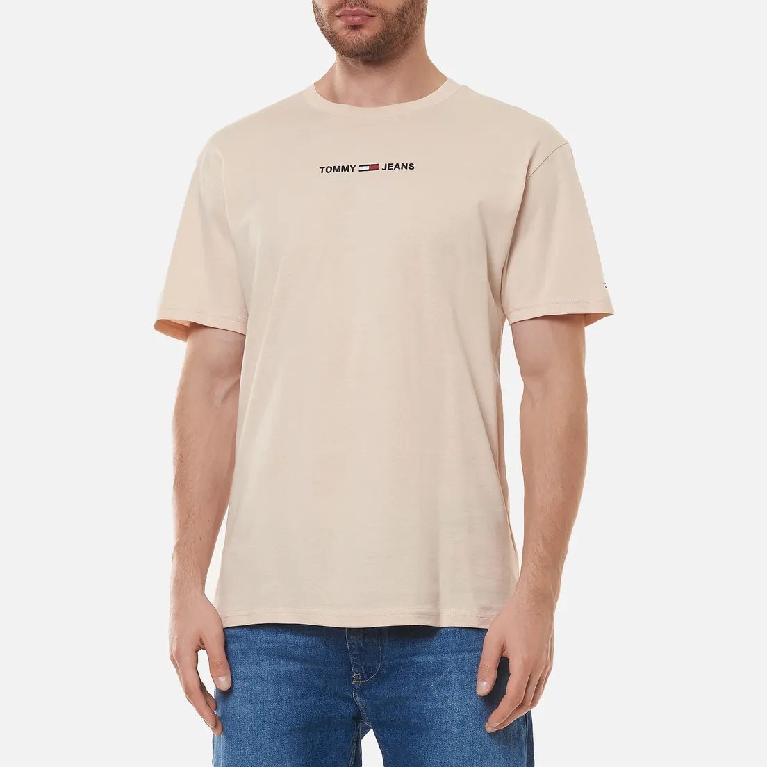 Tommy Jeans Мужская футболка Small Text Logo Embroidery