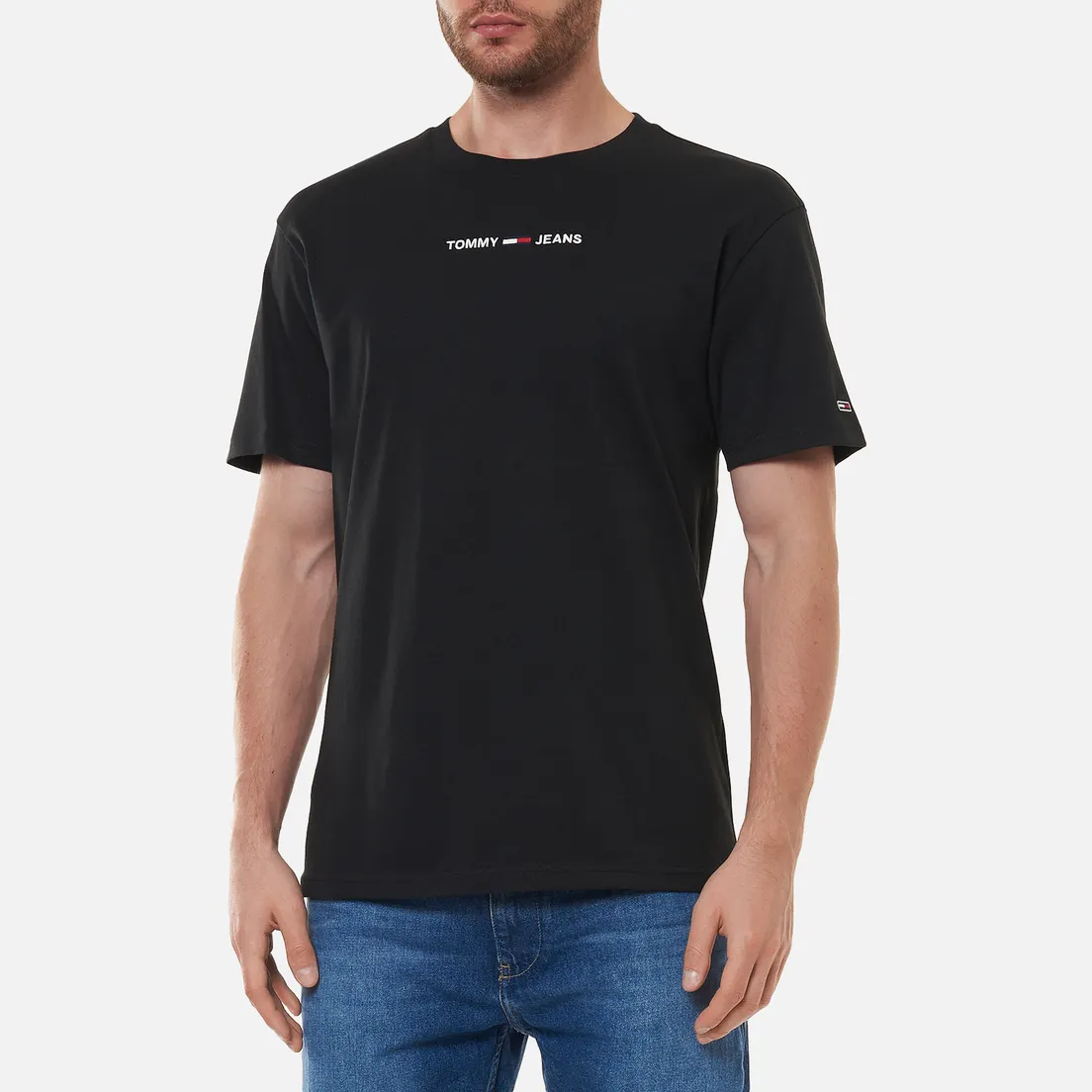 Tommy Jeans Мужская футболка Small Text Logo Embroidery