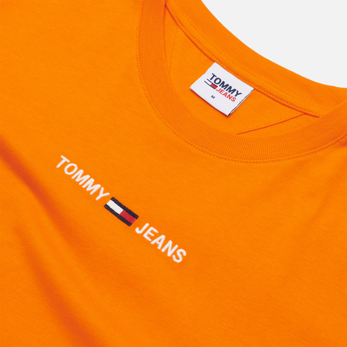 Мужская футболка Tommy Jeans, цвет оранжевый, размер S DM0DM09701SEF Small Text Logo Embroidery - фото 2