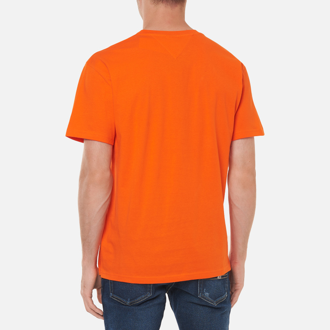 Мужская футболка Tommy Jeans, цвет оранжевый, размер S DM0DM09701SEF Small Text Logo Embroidery - фото 4