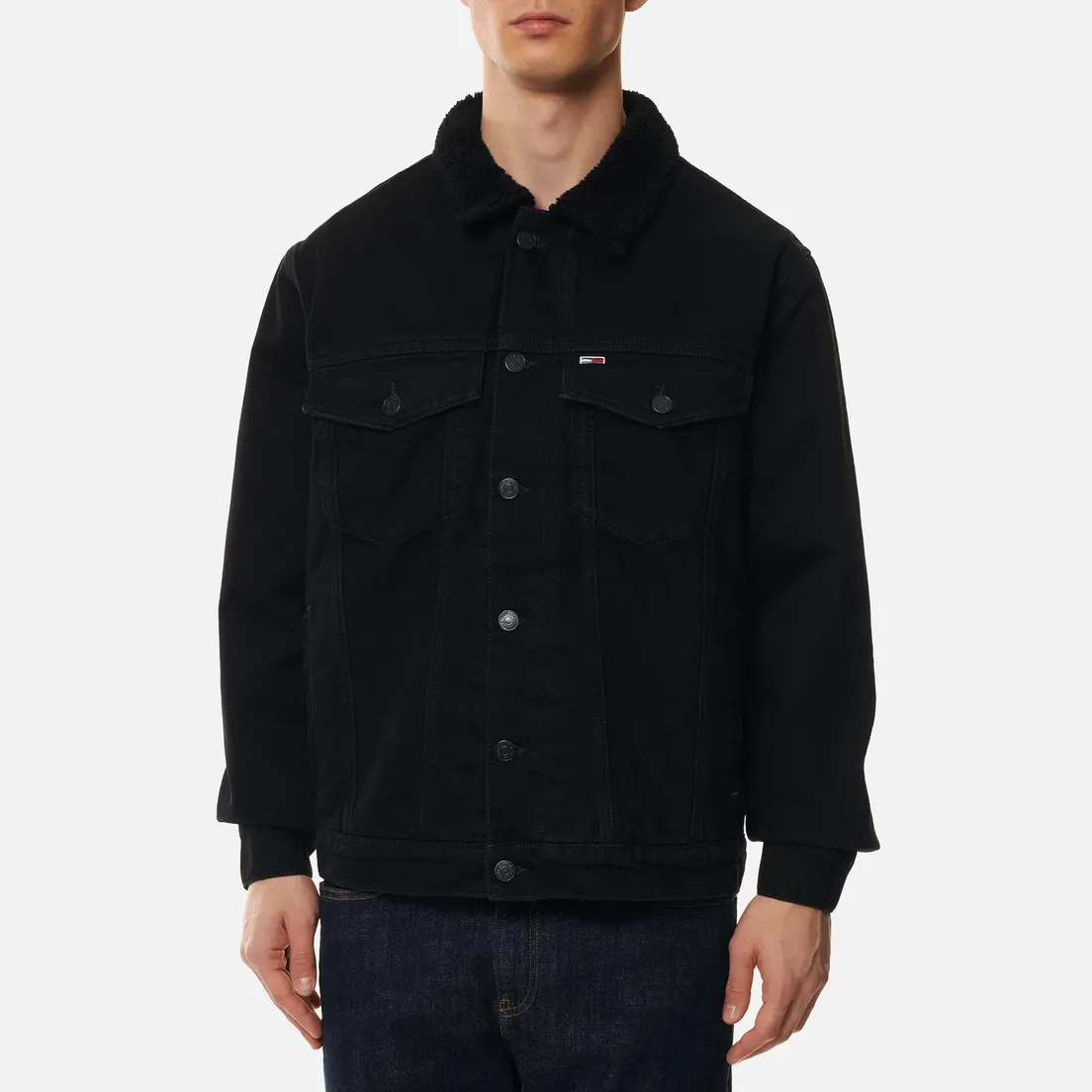Tommy Jeans Мужская джинсовая куртка Sherpa Lined Oversized Denim Trucker