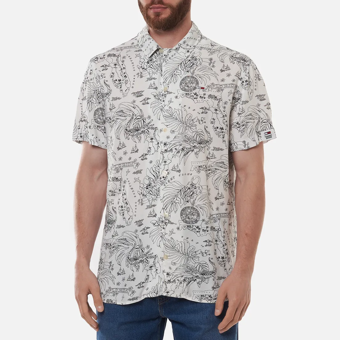 Tommy Jeans Мужская рубашка Miami Tropical Print