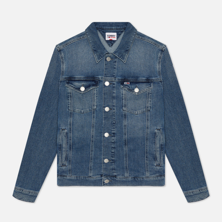 Мужская джинсовая куртка Tommy Jeans Denim 13 Oz Faded Regular Trucker, цвет синий, размер XL