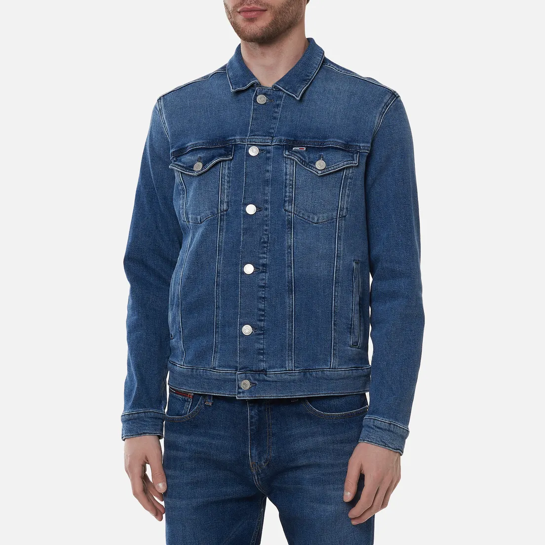 Tommy Jeans Мужская джинсовая куртка Denim 13 Oz Faded Regular Trucker