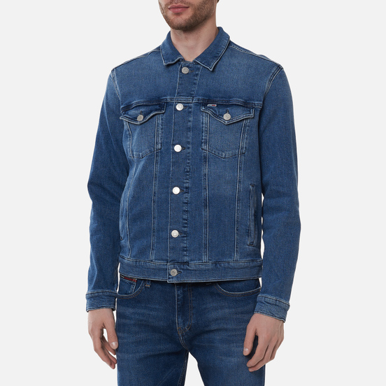 Мужская джинсовая куртка Tommy Jeans Denim 13 Oz Faded Regular Trucker Lincoln Medium Blue