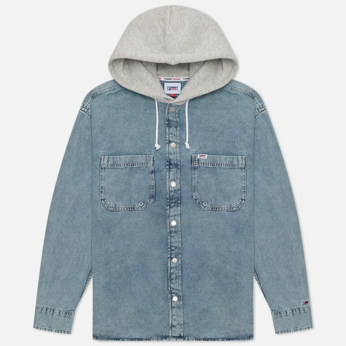Tommy Jeans Мужская рубашка Denim Hoodie Overshirt