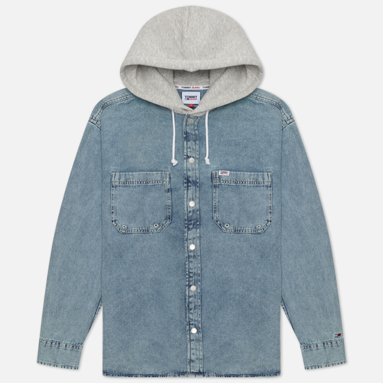 Мужская рубашка Tommy Jeans Denim Hoodie Overshirt Denim Light