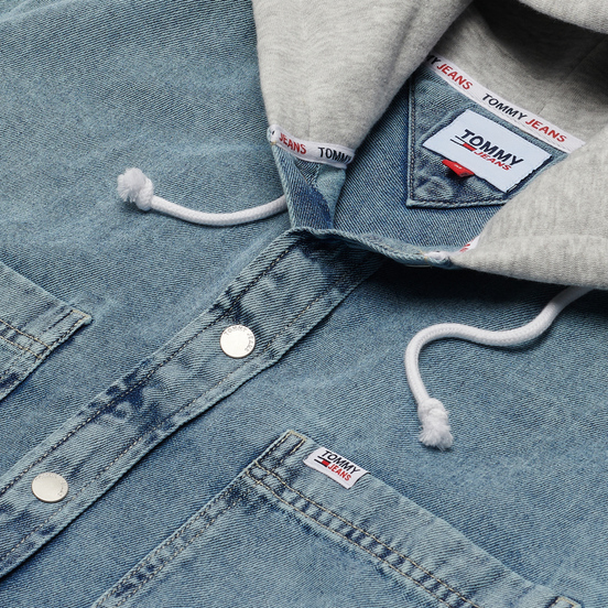 Мужская рубашка Tommy Jeans Denim Hoodie Overshirt Denim Light