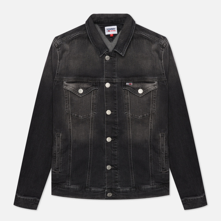 Мужская джинсовая куртка Tommy Jeans Regular Trucker AE188, цвет чёрный, размер M