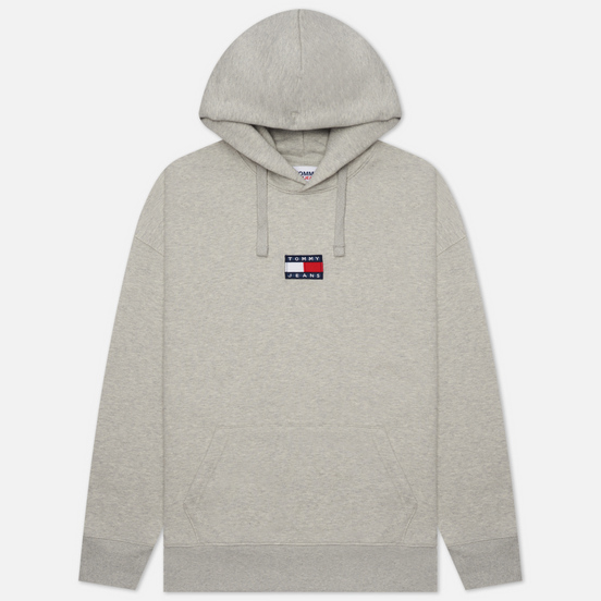 Мужская толстовка Tommy Jeans Badge Organic Cotton Hoodie Light Grey Heather