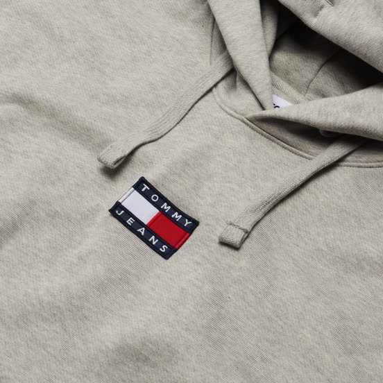 Мужская толстовка Tommy Jeans Badge Organic Cotton Hoodie Light Grey Heather