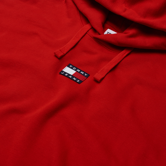 Мужская толстовка Tommy Jeans Badge Organic Cotton Hoodie Deep Crimson