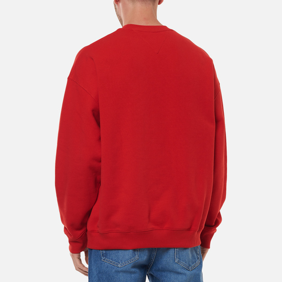 Мужская толстовка Tommy Jeans Seasonal Straight Logo Crew Neck Deep Crimson