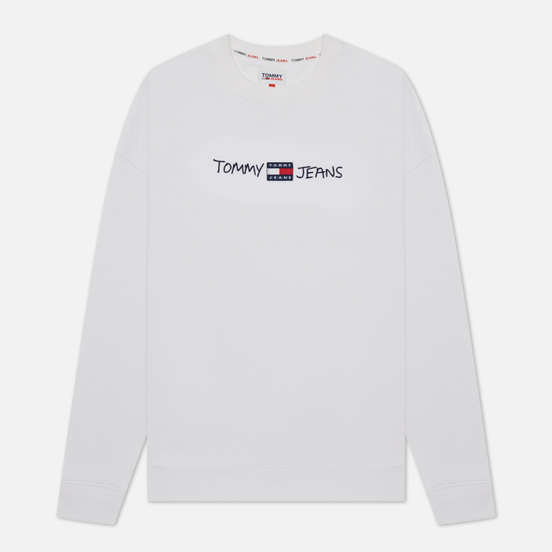 Мужская толстовка Tommy Jeans Seasonal Straight Logo Crew Neck White
