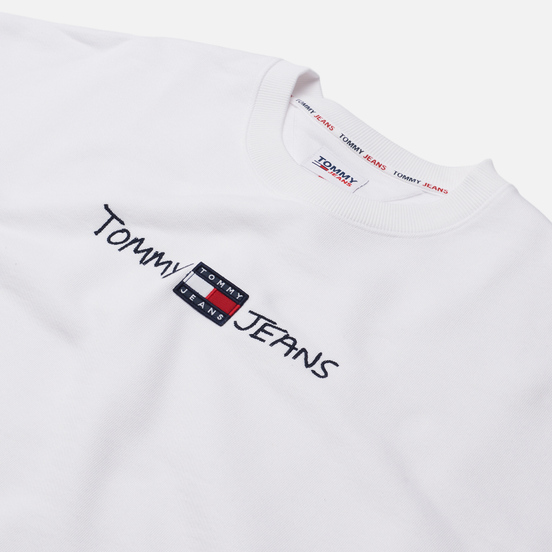 Мужская толстовка Tommy Jeans Seasonal Straight Logo Crew Neck White