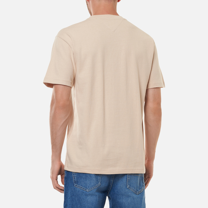 Мужская футболка Tommy Jeans, цвет бежевый, размер XXL DM0DM10925ABI Tommy Badge Pure Organic Cotton - фото 4