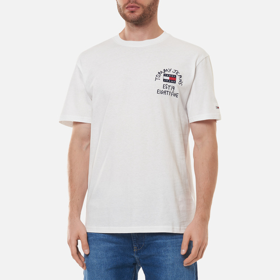 Мужская футболка Tommy Jeans Chest Written Logo White