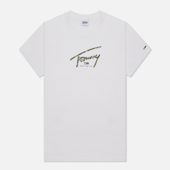Мужская футболка Tommy Jeans Hand Written Linear Logo White