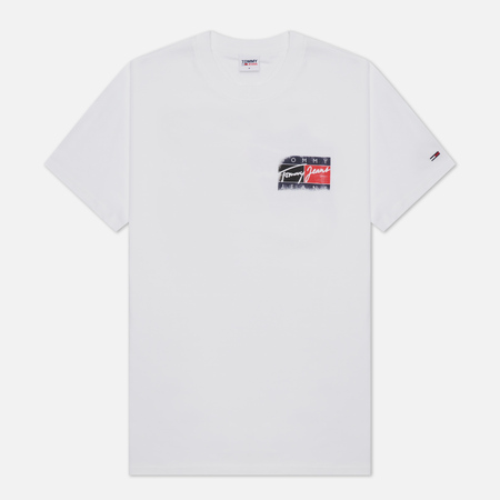 Мужская футболка Tommy Jeans Faded Flag, цвет белый, размер L