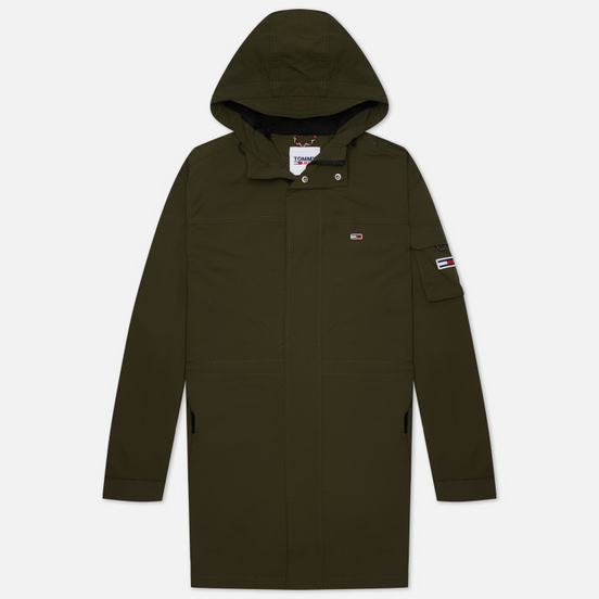 Мужская куртка парка Tommy Jeans Flag Patch Hooded Dark Olive