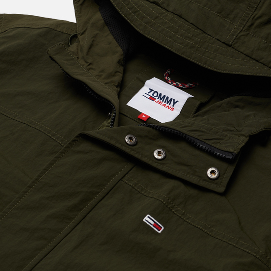 Мужская куртка парка Tommy Jeans Flag Patch Hooded Dark Olive