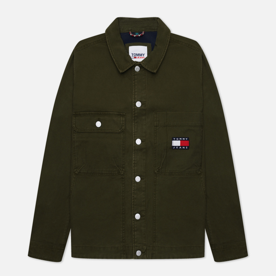 Мужская джинсовая куртка Tommy Jeans Tommy Badge Boxy Trucker Dark Olive
