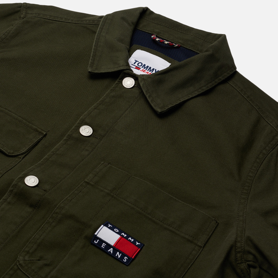 Мужская джинсовая куртка Tommy Jeans Tommy Badge Boxy Trucker Dark Olive