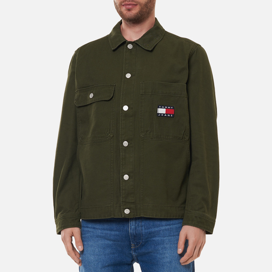 Мужская джинсовая куртка Tommy Jeans Tommy Badge Boxy Trucker Dark Olive