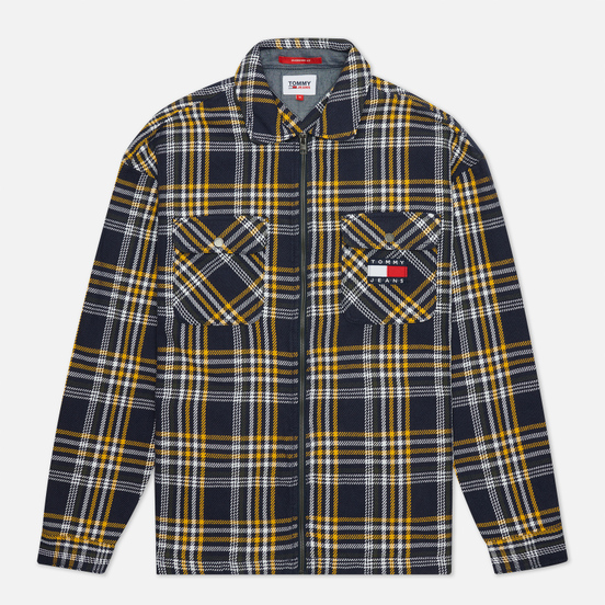 Мужская рубашка Tommy Jeans Check Zip Overshirt Twilight Navy/Multi
