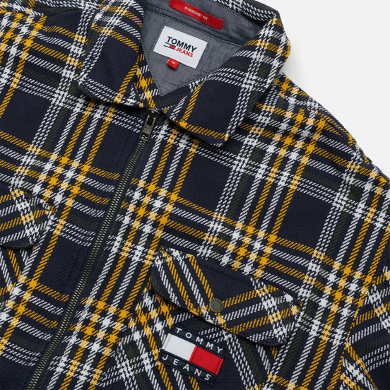 Мужская рубашка Tommy Jeans Check Zip Overshirt Twilight Navy/Multi