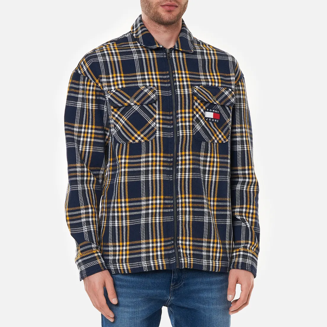 Tommy Jeans Мужская рубашка Check Zip Overshirt