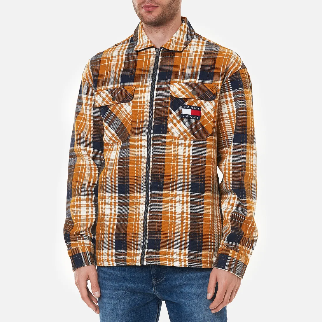 Tommy Jeans Мужская рубашка Check Zip Overshirt