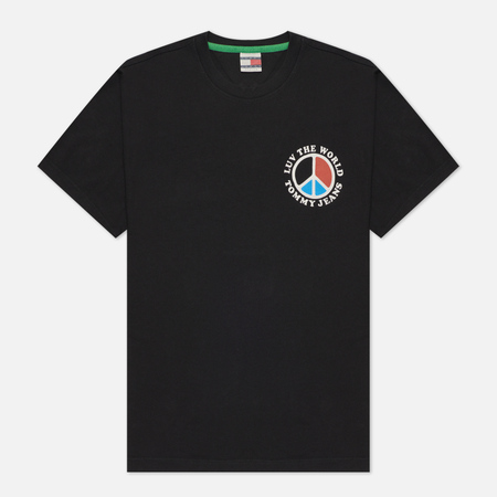 Мужская футболка Tommy Jeans Luv The World Peace Logo, цвет чёрный, размер M